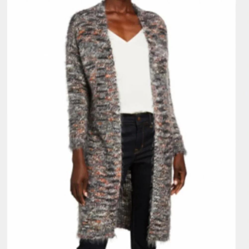 Moda Seta Italy Marled Yarn wool blend Y2k Cardigan Sweater Coat Small A010191